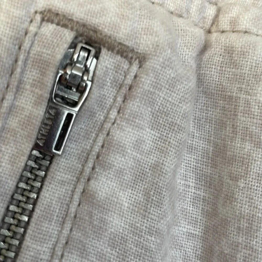 Athleta Cabo Tide Linen Jogger Pants Travel Zip Pockets NWOT camo print